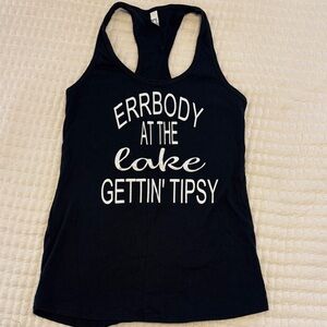 Trendy Black Graphic Tank Top